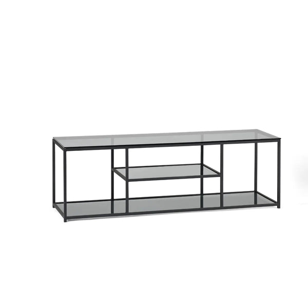 Julian Bowen Chicago Smoked Glass TV Unit with Modern Minimalist Design – 140cm Entertainment Stand