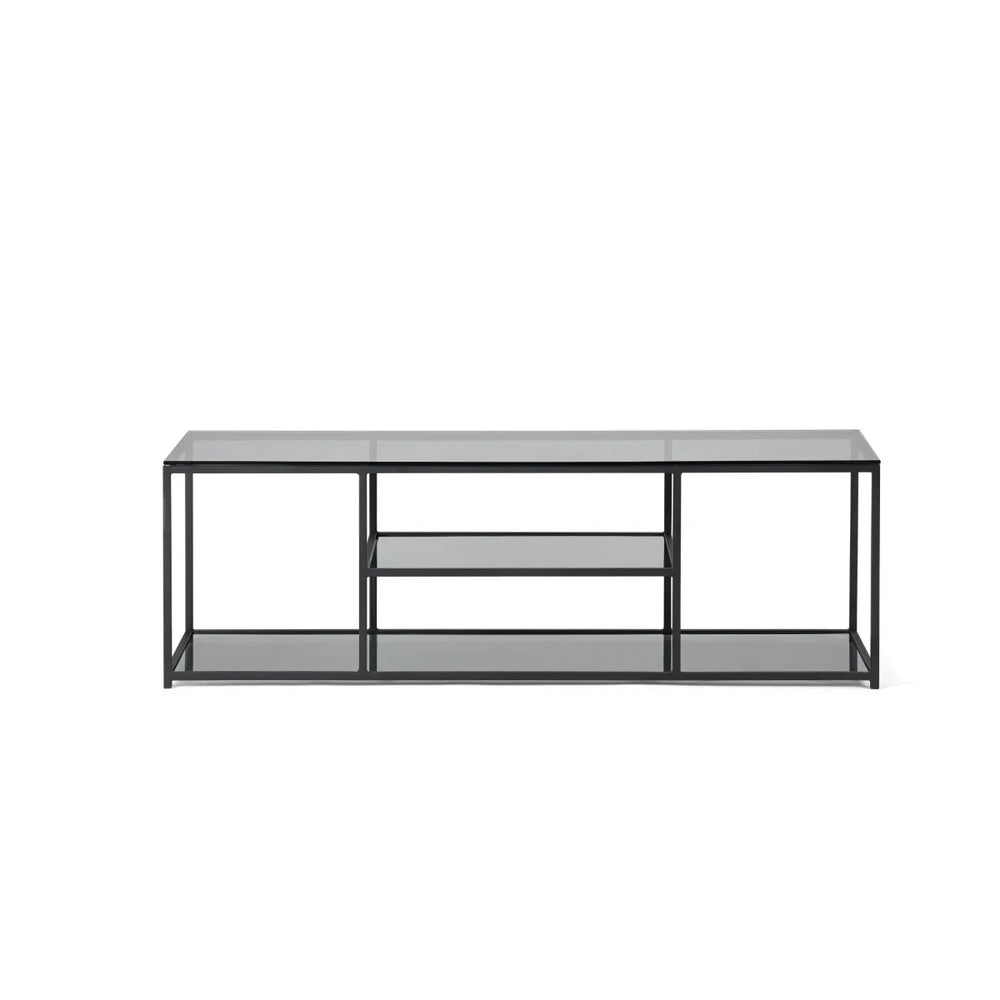 Julian Bowen Chicago Smoked Glass TV Unit with Modern Minimalist Design – 140cm Entertainment Stand