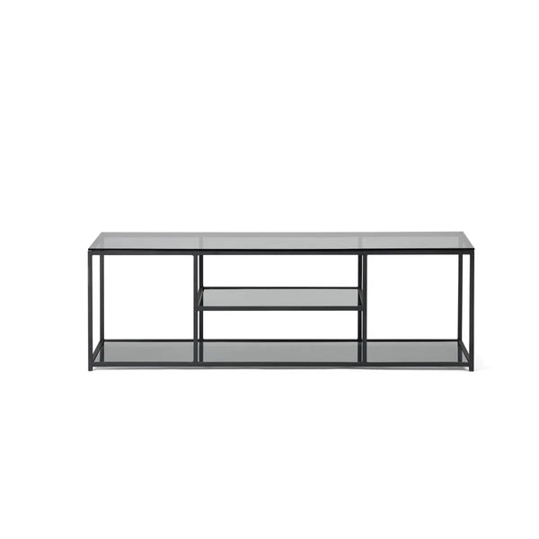 Julian Bowen Chicago Smoked Glass TV Unit with Modern Minimalist Design – 140cm Entertainment Stand