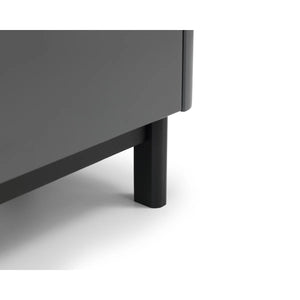 Julian Bowen Chloe 2 Drawer Bedside Table in Storm Grey with Satin Black Wooden Legs