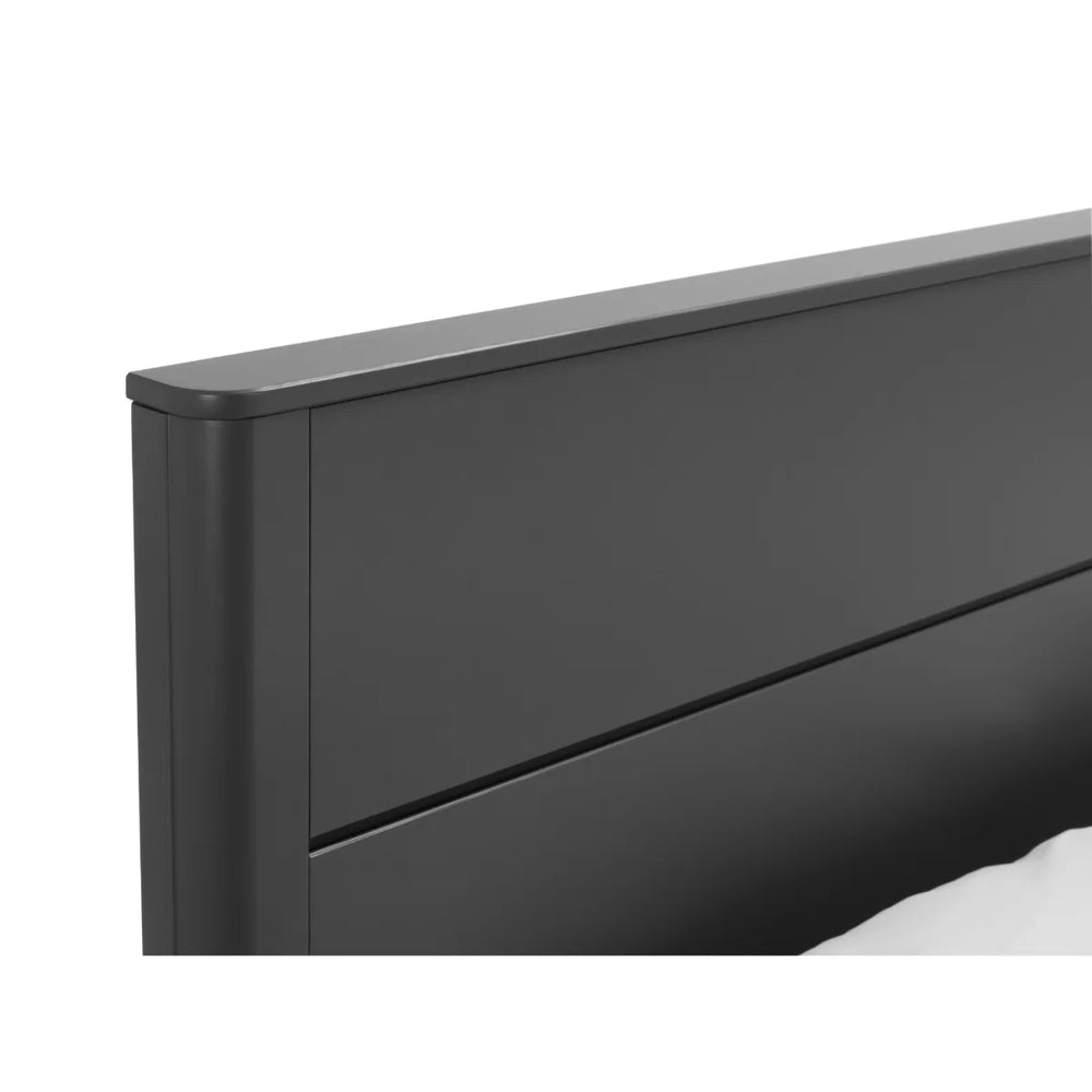 Julian Bowen Chloe Storm Grey Wooden Bed Frame – Modern Retro Design with Rounded Edges & Panel Detail – Double & King Sizes