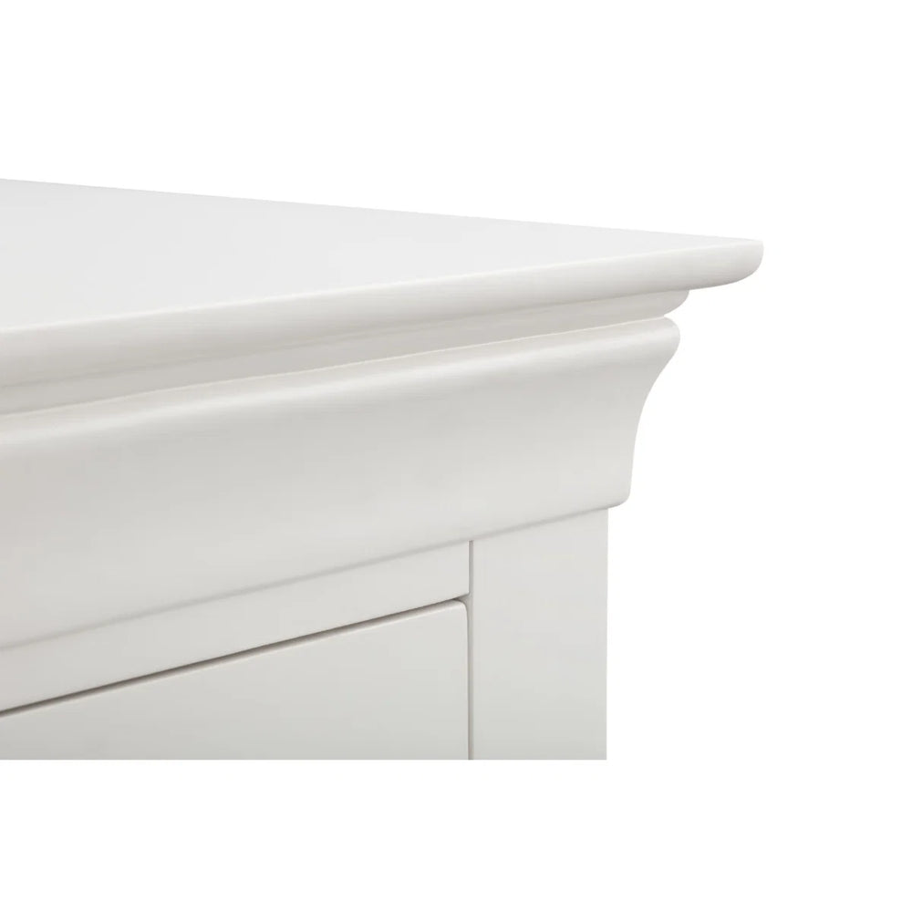 Julian Bowen Clermont 4+3 Drawer Chest in White Lacquer – French Style Wooden Bedroom Storage Cabinet