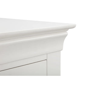 Julian Bowen Clermont 4+3 Drawer Chest in White Lacquer – French Style Wooden Bedroom Storage Cabinet