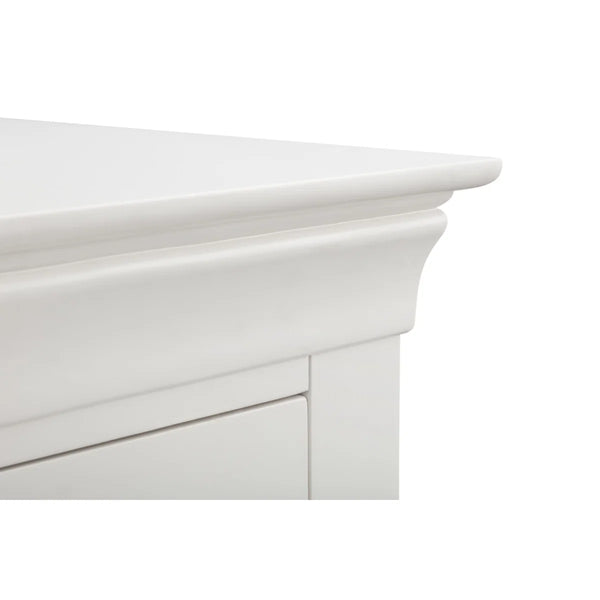 Julian Bowen Clermont 4+3 Drawer Chest in White Lacquer – French Style Wooden Bedroom Storage Cabinet