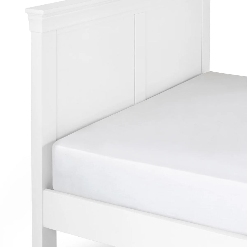 Julian Bowen Clermont Surf White Wooden Bed Frame with Solid Pine Slats
