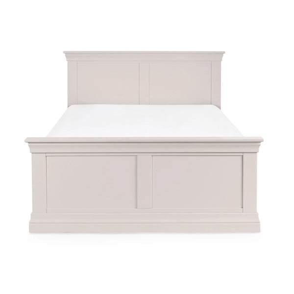 Clermont 135cm Double Bed Frame in Light Grey – French Inspired Design with Solid Pine Slats