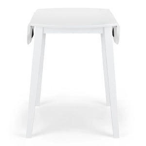 Julian Bowen Coast White Drop Leaf Round Dining Table – Space Saving Folding Wooden Table with White Lacquer Finish for Kitchens, Dining Rooms & Small Spaces