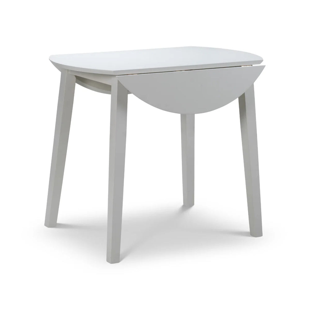 Julian Bowen Coast Grey Drop Leaf Round Dining Table – Space Saving Folding Dining Table for Small Kitchens & Dining Rooms
