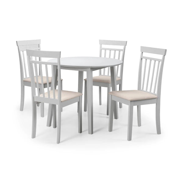 Julian Bowen Coast Grey Drop Leaf Round Dining Table – Space Saving Folding Dining Table for Small Kitchens & Dining Rooms
