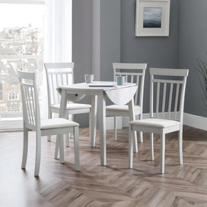 Julian Bowen Coast Grey Drop Leaf Round Dining Table – Space Saving Folding Dining Table for Small Kitchens & Dining Rooms