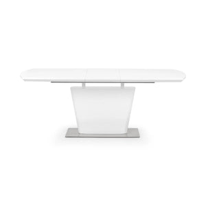 Julian Bowen Como White High Gloss Extending Dining Table with Chrome Pedestal Base (160-200cm)