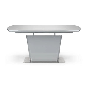 Julian Bowen Como Grey High Gloss Extending Dining Table with Chrome Pedestal Base (160-200cm)