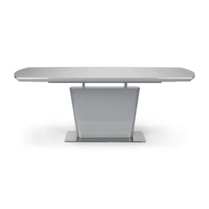 Julian Bowen Como Grey High Gloss Extending Dining Table with Chrome Pedestal Base (160-200cm)