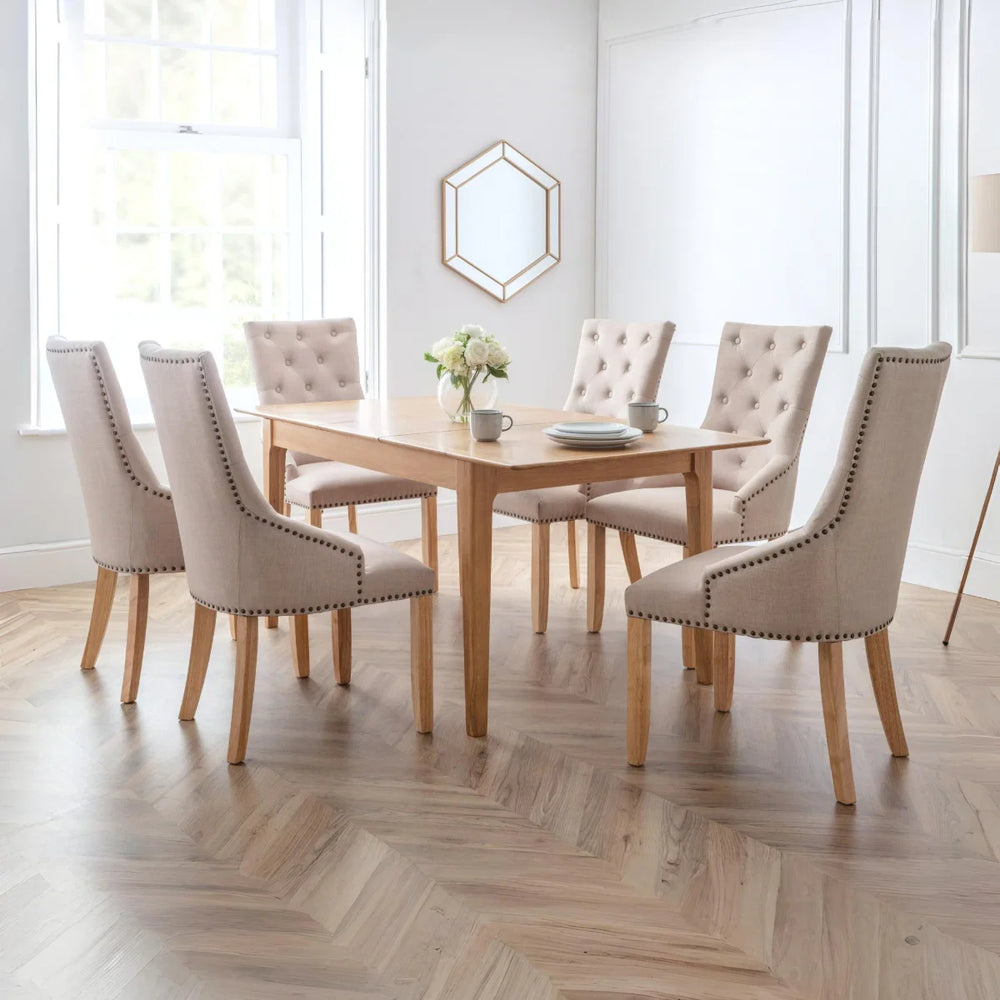 Cotswold Solid Oak Extending Dining Table 140–180cm – Natural Oak 6 Seater