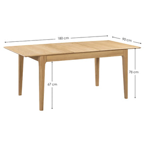Cotswold Solid Oak Extending Dining Table 140–180cm – Natural Oak 6 Seater