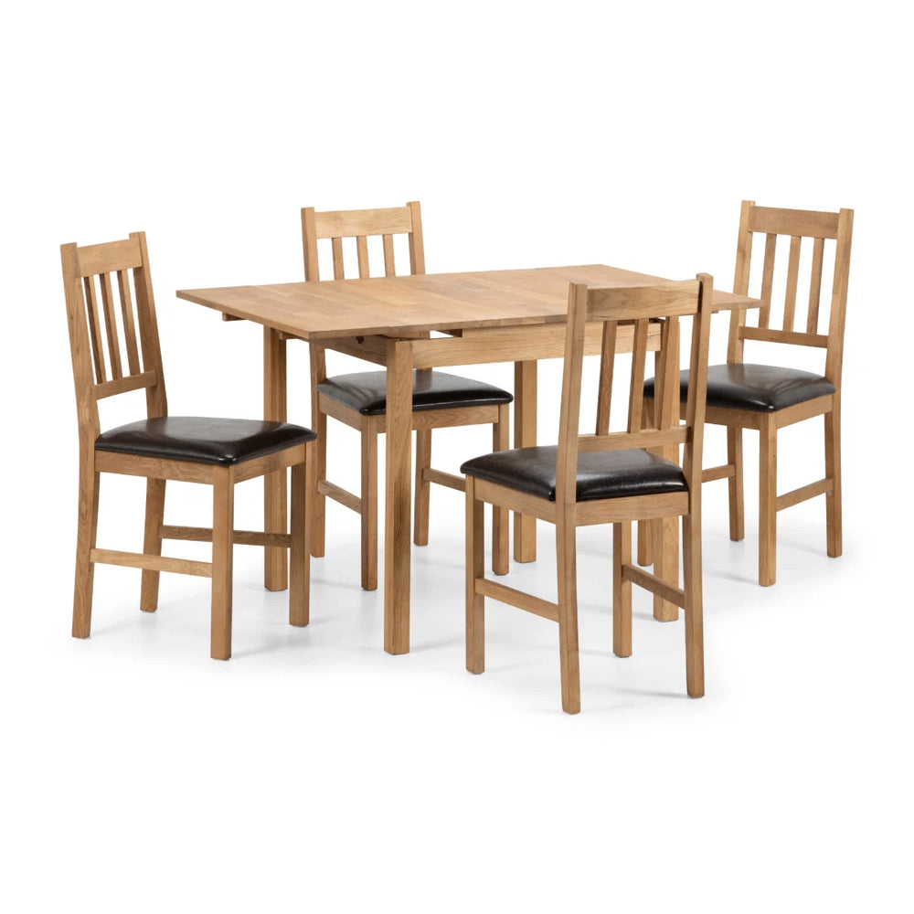 Coxmoor Solid Oak Extending Dining Table with Integrated Leaf Extension – Oiled Finish