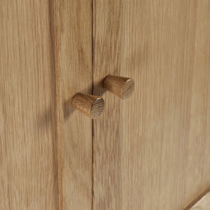Julian Bowen Coxmoor Oak Wooden 2 Door Wardrobe with Hanging Rail and Top Storage Shelf