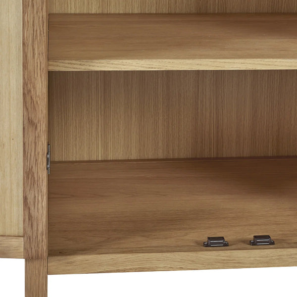 Julian Bowen Coxmoor Oak Wooden 2 Door Wardrobe with Hanging Rail and Top Storage Shelf