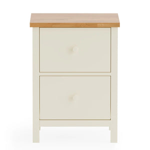 Julian Bowen Coxmoor 2 Drawer Bedside Table in Oak – Solid Wood Bedroom Nightstand with Spacious Storage