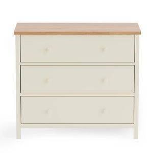 Julian Bowen Coxmoor 3 Drawer Chest – Oak & Ivory Oak Wooden Bedroom Storage Chest with Spacious Drawers