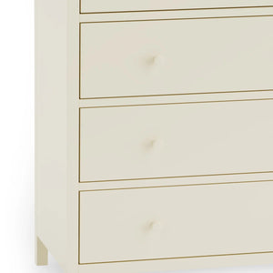 Julian Bowen Coxmoor 5 Drawer Wide Chest – Oak & Ivory/Oak Finish Bedroom Storage Chest with Spacious Drawers