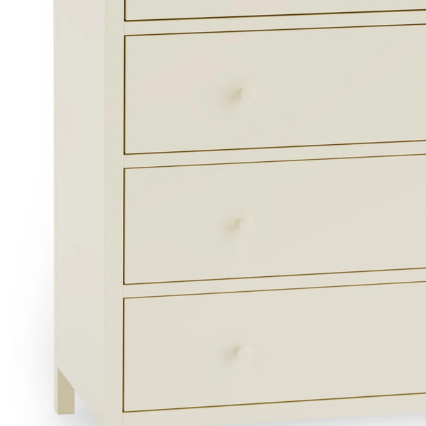 Julian Bowen Coxmoor 5 Drawer Wide Chest – Oak & Ivory/Oak Finish Bedroom Storage Chest with Spacious Drawers