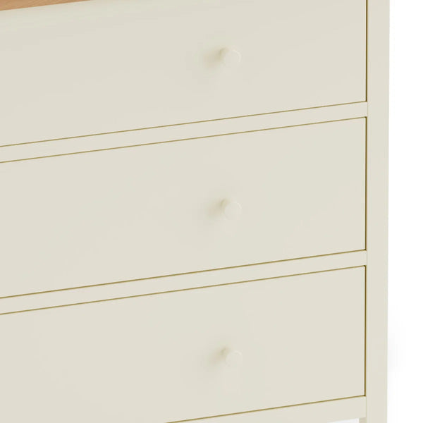 Julian Bowen Coxmoor 6 Drawer Chest – Oak Finish / Oak & Ivory Finish Bedroom Storage Unit