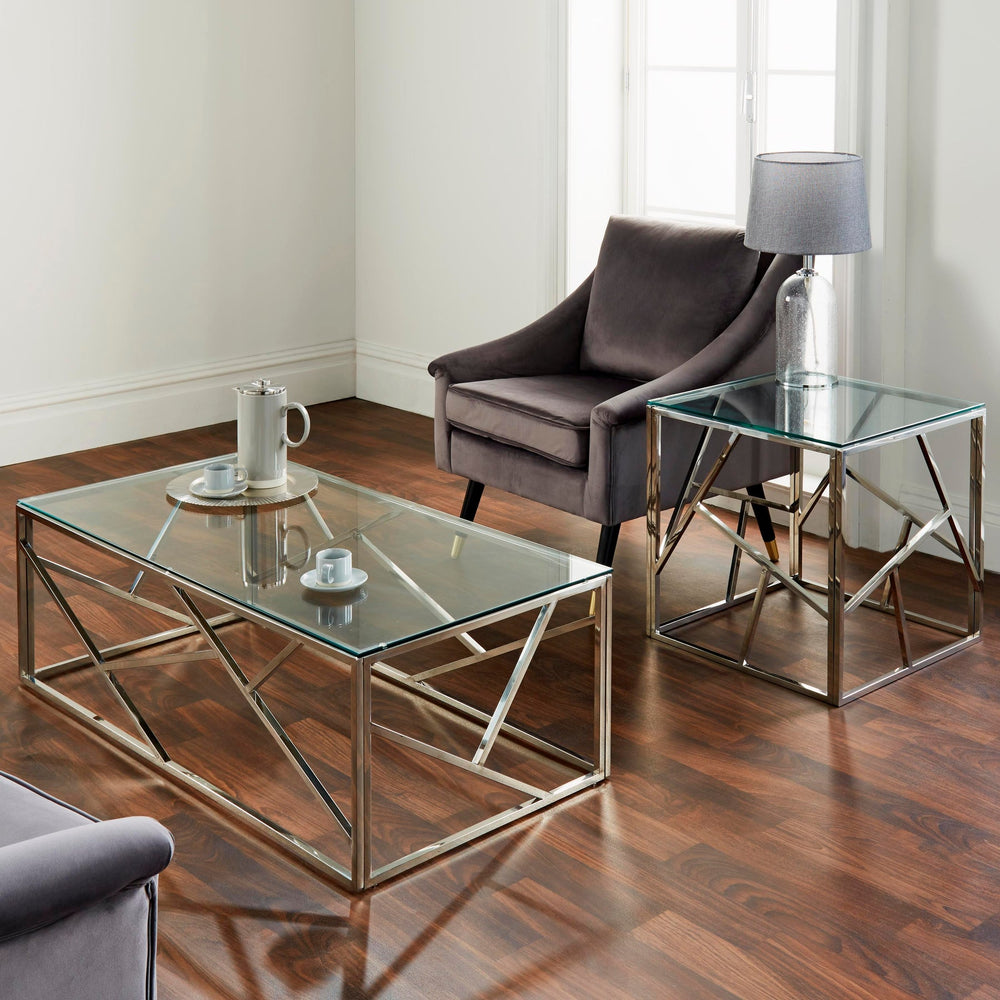 Geometric Silver Coffee Table