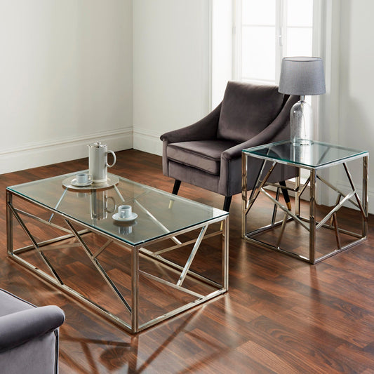 Geometric Silver Coffee Table