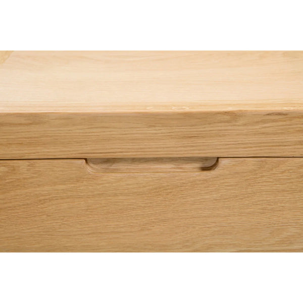 Curve 3 Drawer Chest – Solid White Oak Bedroom Storage Unit with Curved Edging