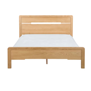 Julian Bowen Curve Solid White Oak Wooden Bed Frame with Curved Headboard – Double & King Size