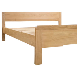 Julian Bowen Curve Solid White Oak Wooden Bed Frame with Curved Headboard – Double & King Size
