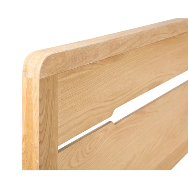 Julian Bowen Curve Solid White Oak Wooden Bed Frame with Curved Headboard – Double & King Size