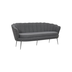 Calais 3-Seater Sofa in Grey Fabric | Modern Stylish Sofa with Angled Metal Legs
