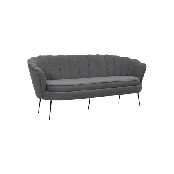 Calais 3-Seater Sofa in Grey Fabric | Modern Stylish Sofa with Angled Metal Legs