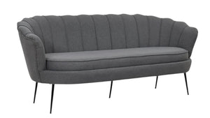 Calais 3-Seater Sofa in Grey Fabric | Modern Stylish Sofa with Angled Metal Legs