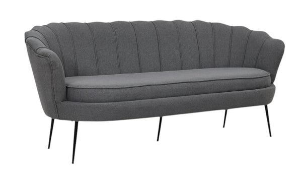 Calais 3-Seater Sofa in Grey Fabric | Modern Stylish Sofa with Angled Metal Legs