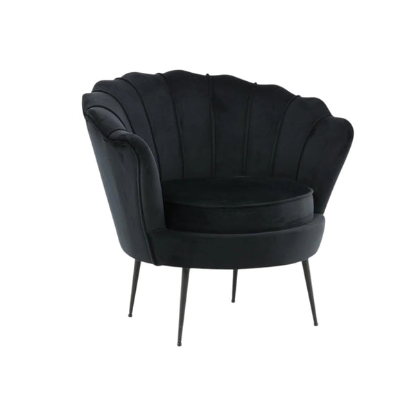 Calais Dark Grey Armchair | Velvet Upholstery with Modern Decorative Design & Metal Legs