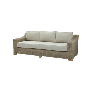 Capri Collection Outdoor 3-Seater Sofa All-Weather HDPE Wicker with Olefin Cushions & Aluminum Frame - My Store