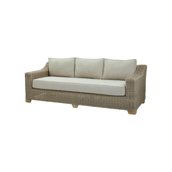 Capri Collection Outdoor 3-Seater Sofa All-Weather HDPE Wicker with Olefin Cushions & Aluminum Frame - My Store