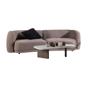 Cielo 3-Seater Sofa in Brown Bouclé | Modern Curved Sofa with Cozy and Inviting Design