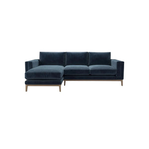 Bluebell Classic Chaise Sofa with turned wooden legs and feather cushions in a traditional living room setting