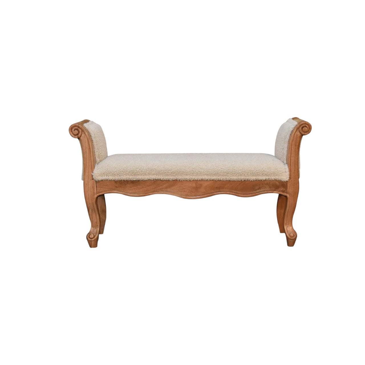 Boucle French Style Bedroom Bench
