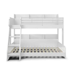 Domino Triple Sleeper Bunk Bed with Single Over Small Double – White or Light Grey