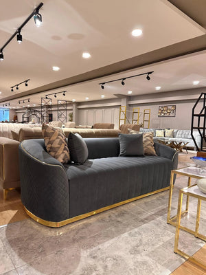Dubai Grey Sofa Collection Modern 3+2 Seater Sofas | Luxurious Grey Upholstery for Living Room Comfort