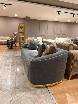 Dubai Grey Sofa Collection Modern 3+2+1 Seater Sofas | Luxurious Grey Upholstery for Living Room