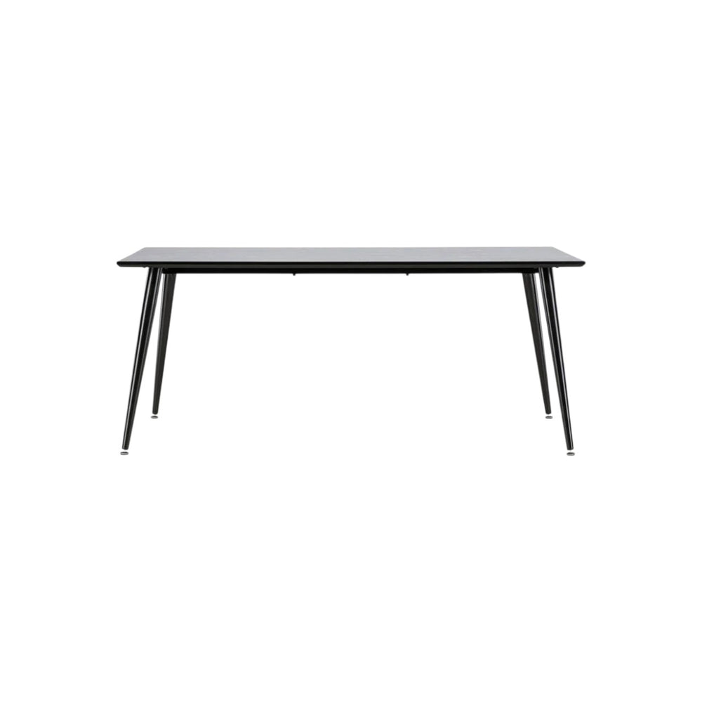 Dipp Rectangular Dining Table 180x90 cm | Black MDF Top with Metal Base