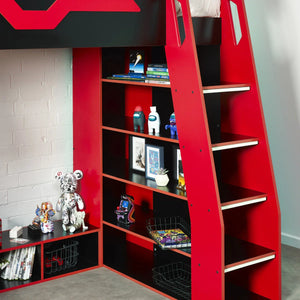 Safari Wooden Children's Bunk Bed with Safari Animal Design & Safety Ladder