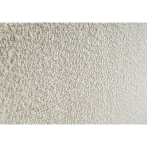 Eden Ivory Bouclé Upholstered Bed Frame with Curved Headboard & Black Legs