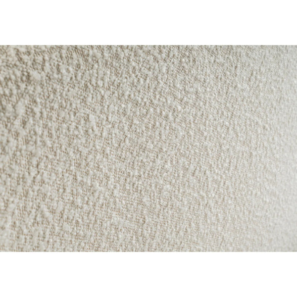 Eden Ivory Bouclé Upholstered Bed Frame with Curved Headboard & Black Legs